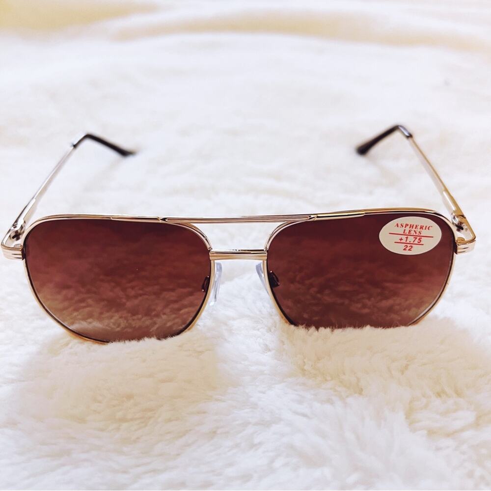 Nina Gold & Brown Lenses Tinted Reader Glasses - Picture 5 of 10